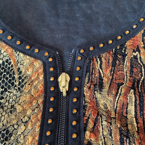 Joseph Ribkoff Front Zip Jacket/Blazer size 14 Multi Coloured Browns and Golds - Picture 7 of 7